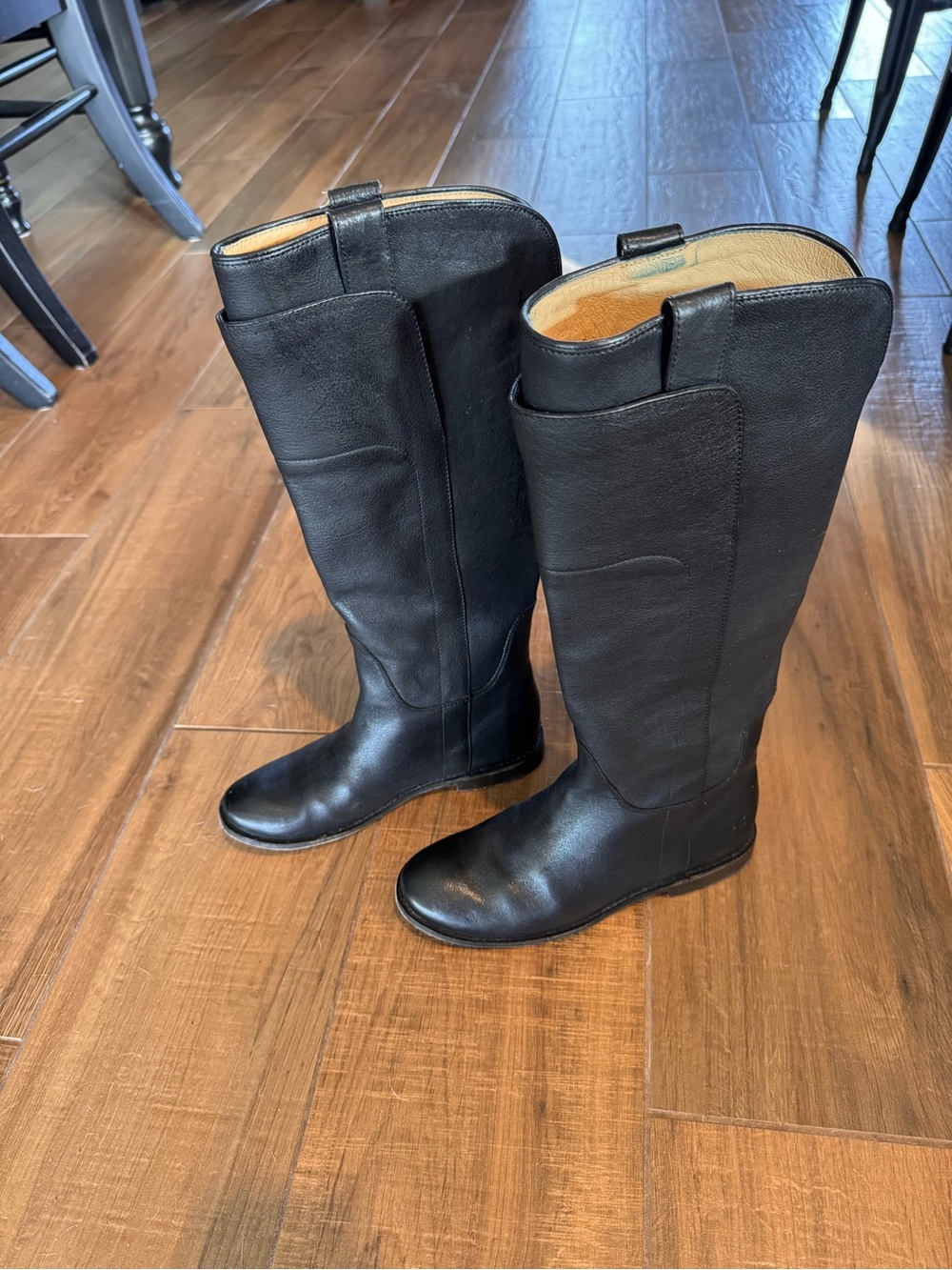 FRYE PAIGE Black Tall Riding Boots - Classic Equestrian Style - Picture 4 of 11